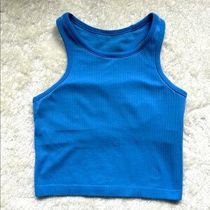 Lululemon Ebb to Street Cropped Tank Blue Size 6 EUC
